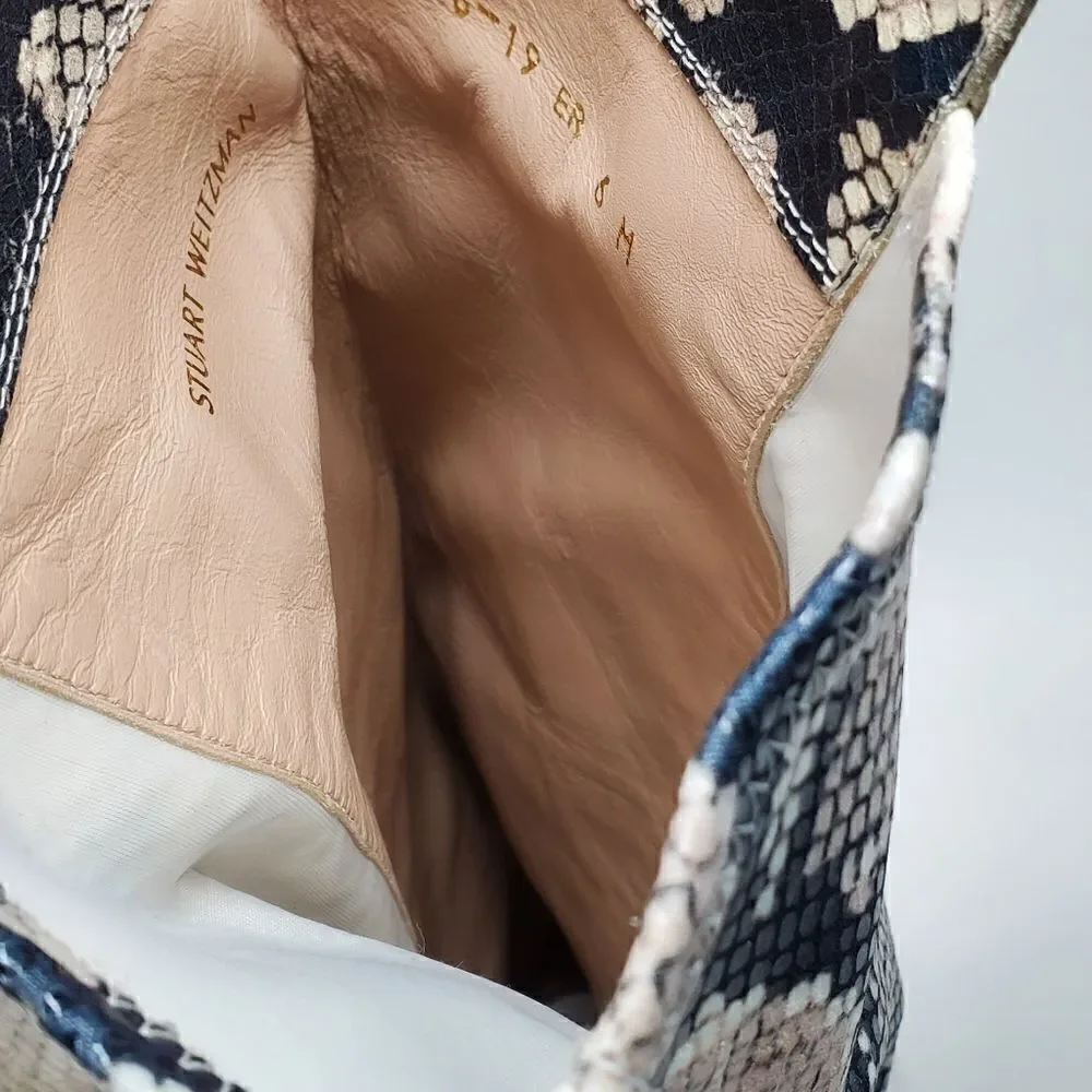 Stuart‎ Weitzman pathython over the knee flat heel boots Cream